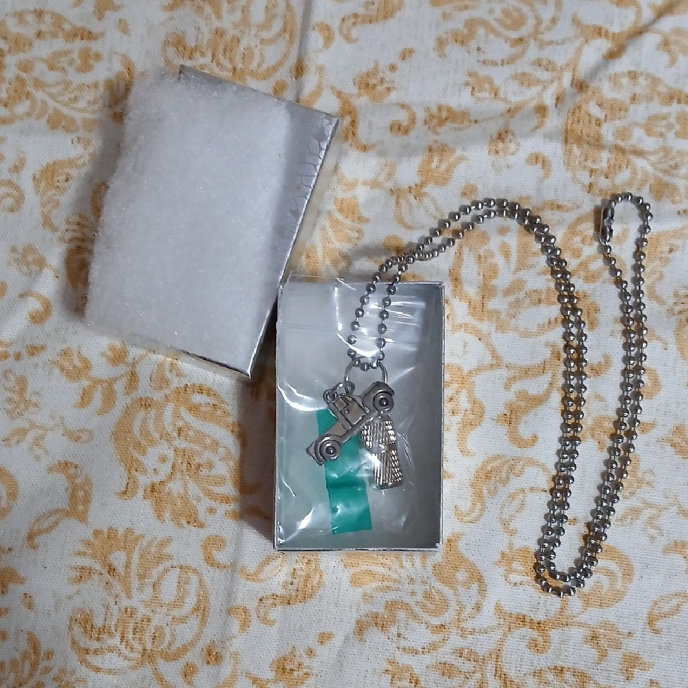 Silver Truck Urn Necklace